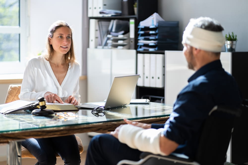 Lawyer Talking To A Client