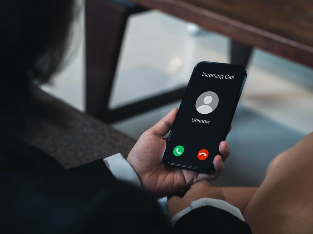 Incoming call from an unknown caller