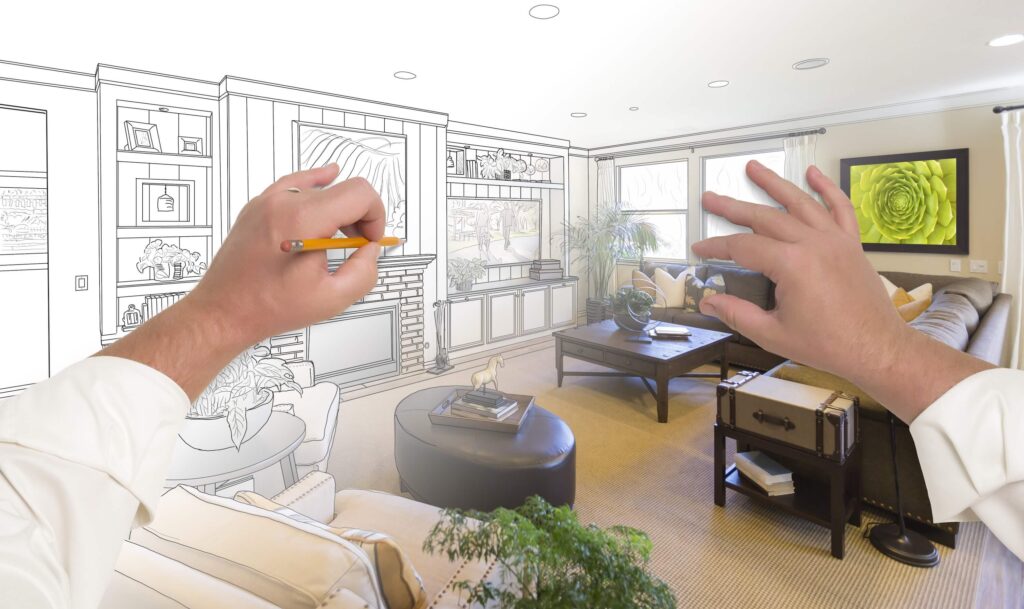 Male Hands Drawing Custom Living Room